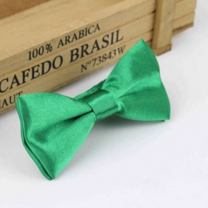 Boys Emerald Green Satin Bow Tie with Adjustable Strap